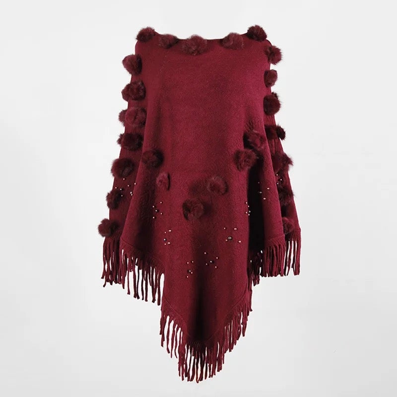 Variant image for Damen-Poncho, Boho-Stil, luftig, Baumwolle, Polyester-2