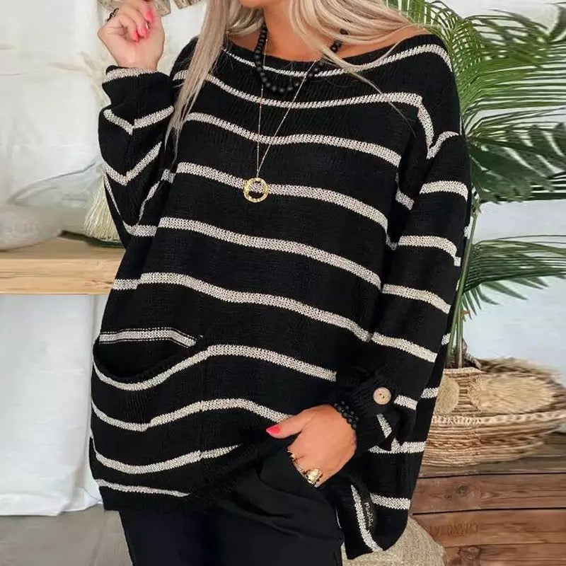 Damen-Strickpullover, lange Baumwolle, Polyester, Rundhals, Ausschnitt, relaxed, fit-6