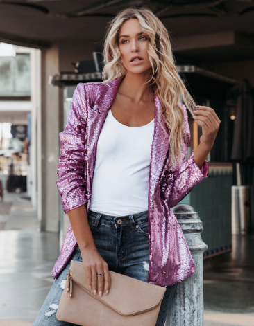 Variant image for Damen Blazer Pailletten Glamour Modern Hochwertiges Material-15