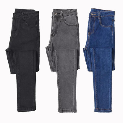 Damen-Jeans High Waist Stretch Klassischer Stil Baumwolle Polyester-3