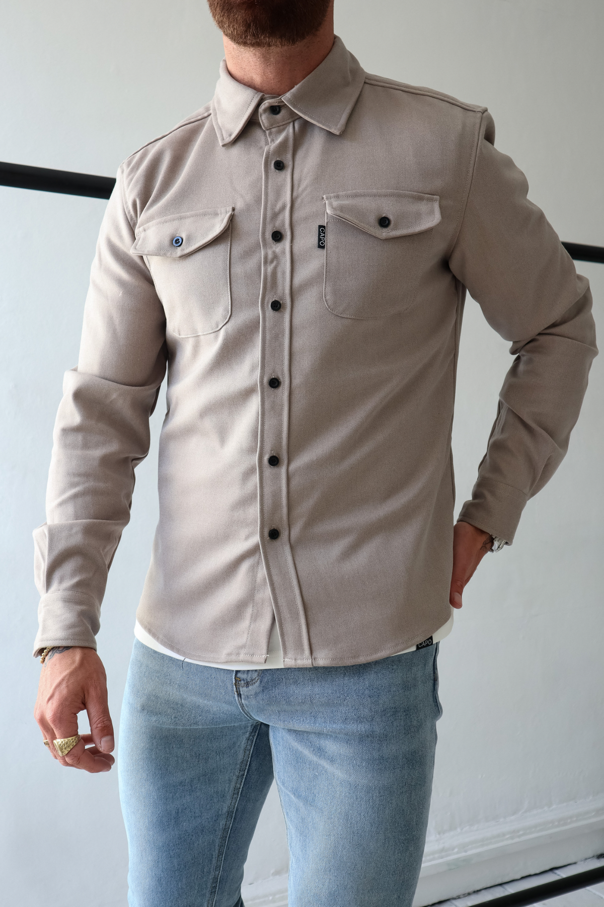 Herrenhemd, lange Ärmel, figurbetontes Polyester, Elasthan-6