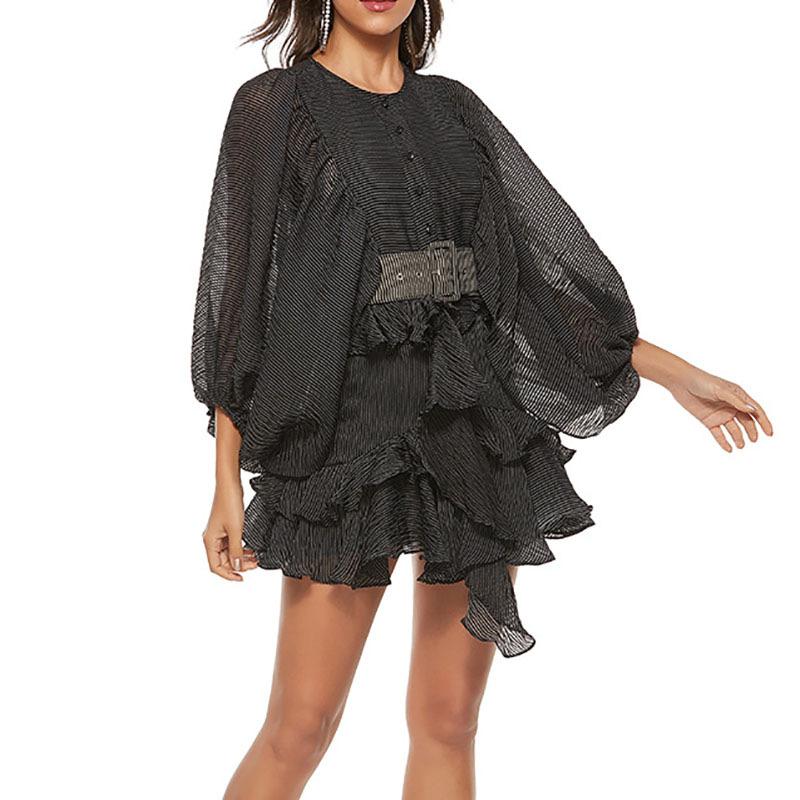 Damen-Top, Festtops, mit Rüschen, aus Baumwolle und Polyester-3