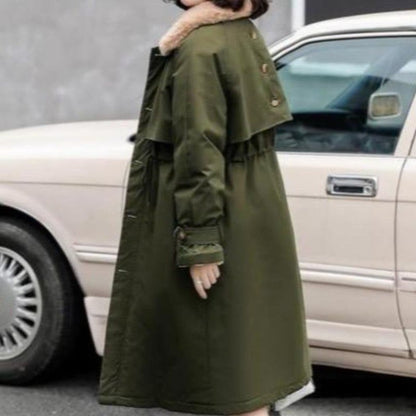 Damen-Carcoat, gefüttert, klassisches Design, Baumwolle, Polyester-5