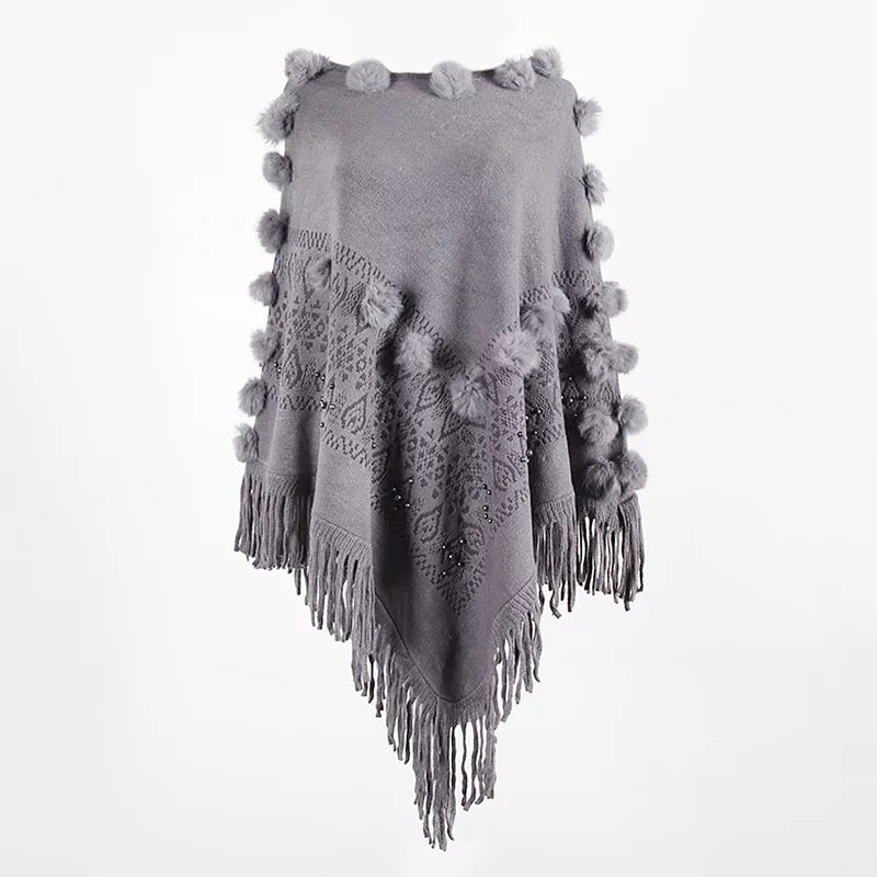 Variant image for Damen-Poncho, Boho-Stil, luftig, Baumwolle, Polyester-4