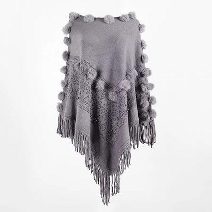 Variant image for Damen-Poncho, Boho-Stil, luftig, Baumwolle, Polyester-4