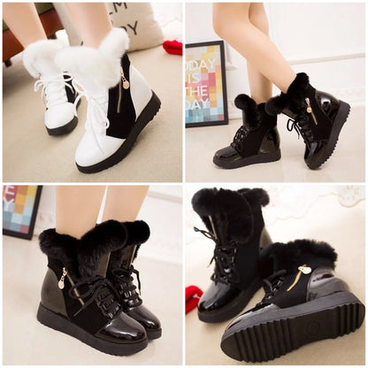 Damen-Sneakers, Plateau, Synthetikleder, mit Pelzkragen-6