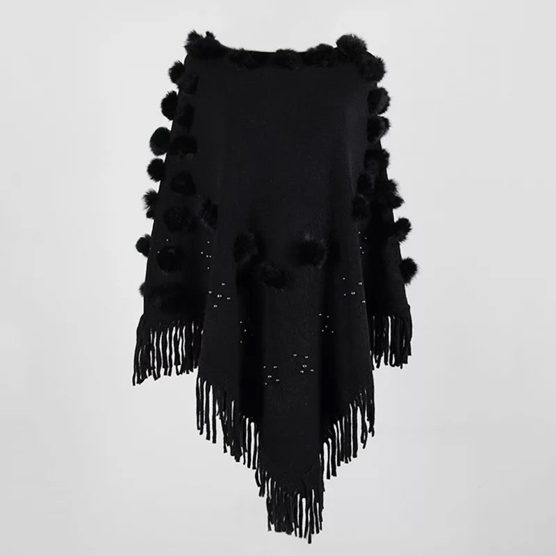 Variant image for Damen-Poncho, Boho-Stil, luftig, Baumwolle, Polyester-3