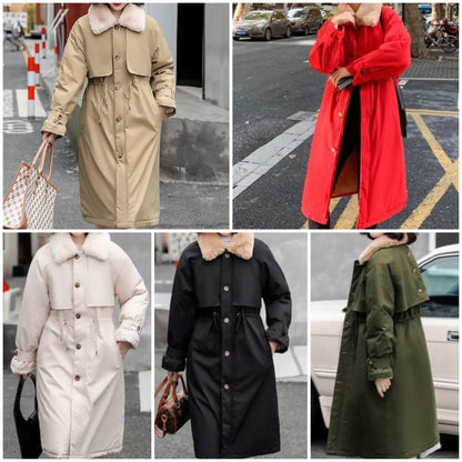 Damen-Carcoat, gefüttert, klassisches Design, Baumwolle, Polyester-4