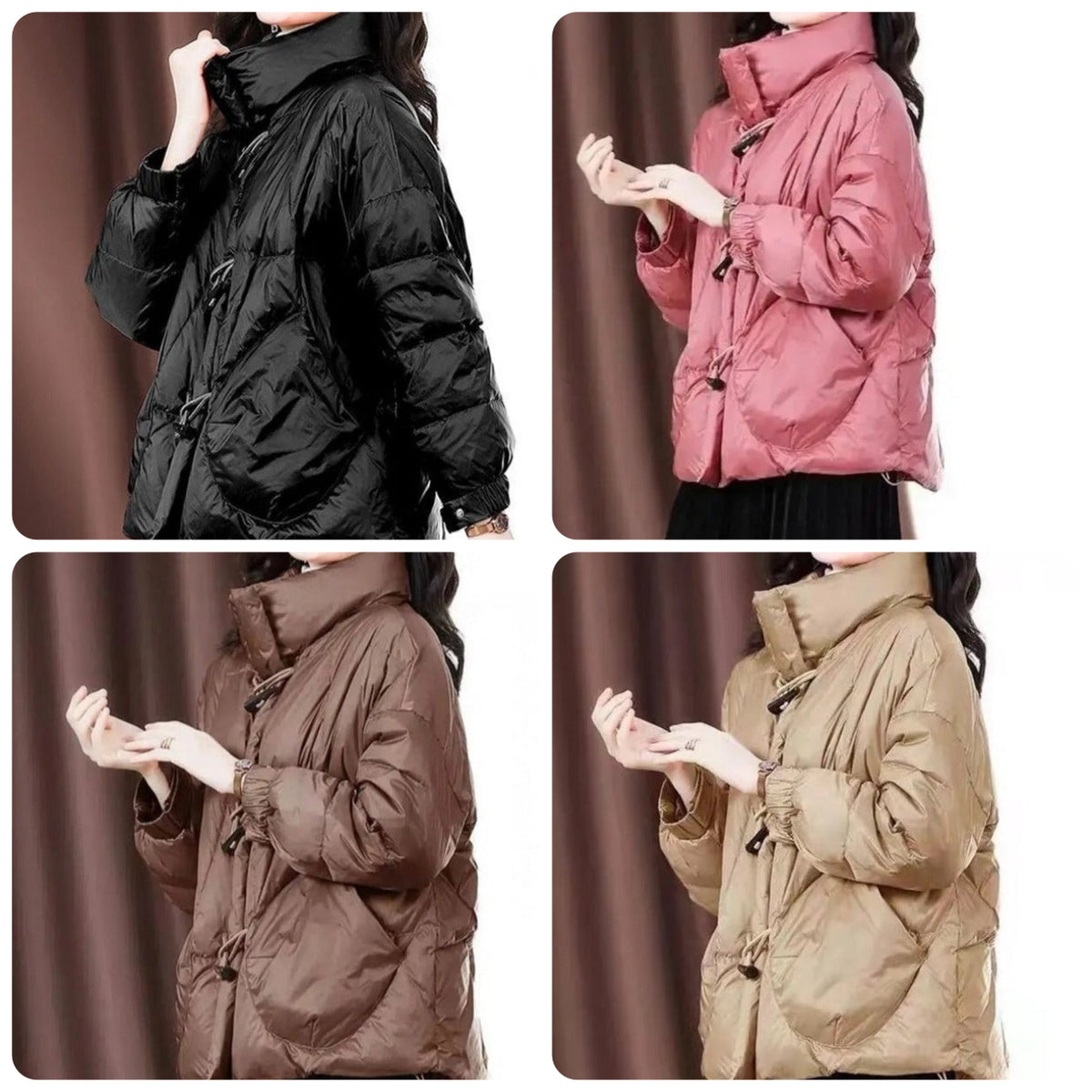 Damenjacke Oversized Winddicht Baumwolle-2