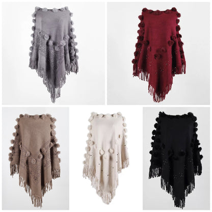 Damen-Poncho, Boho-Stil, luftig, Baumwolle, Polyester-6