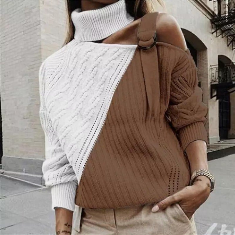 Damen-Jersey-Pullover mit Stehkragen Weich und Bequem 2