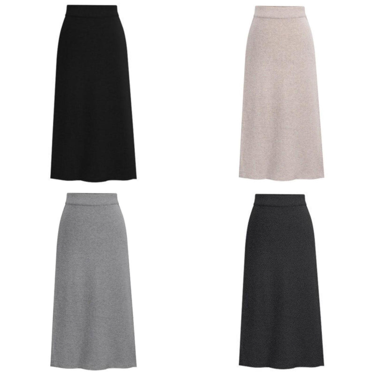 Damen-Midi-Rock, taillierte gerippte Baumwolle, Polyester-3