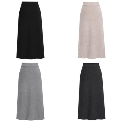 Damen-Midi-Rock, taillierte gerippte Baumwolle, Polyester-3
