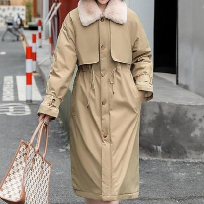 Damen-Carcoat, gefüttert, klassisches Design, Baumwolle, Polyester-3