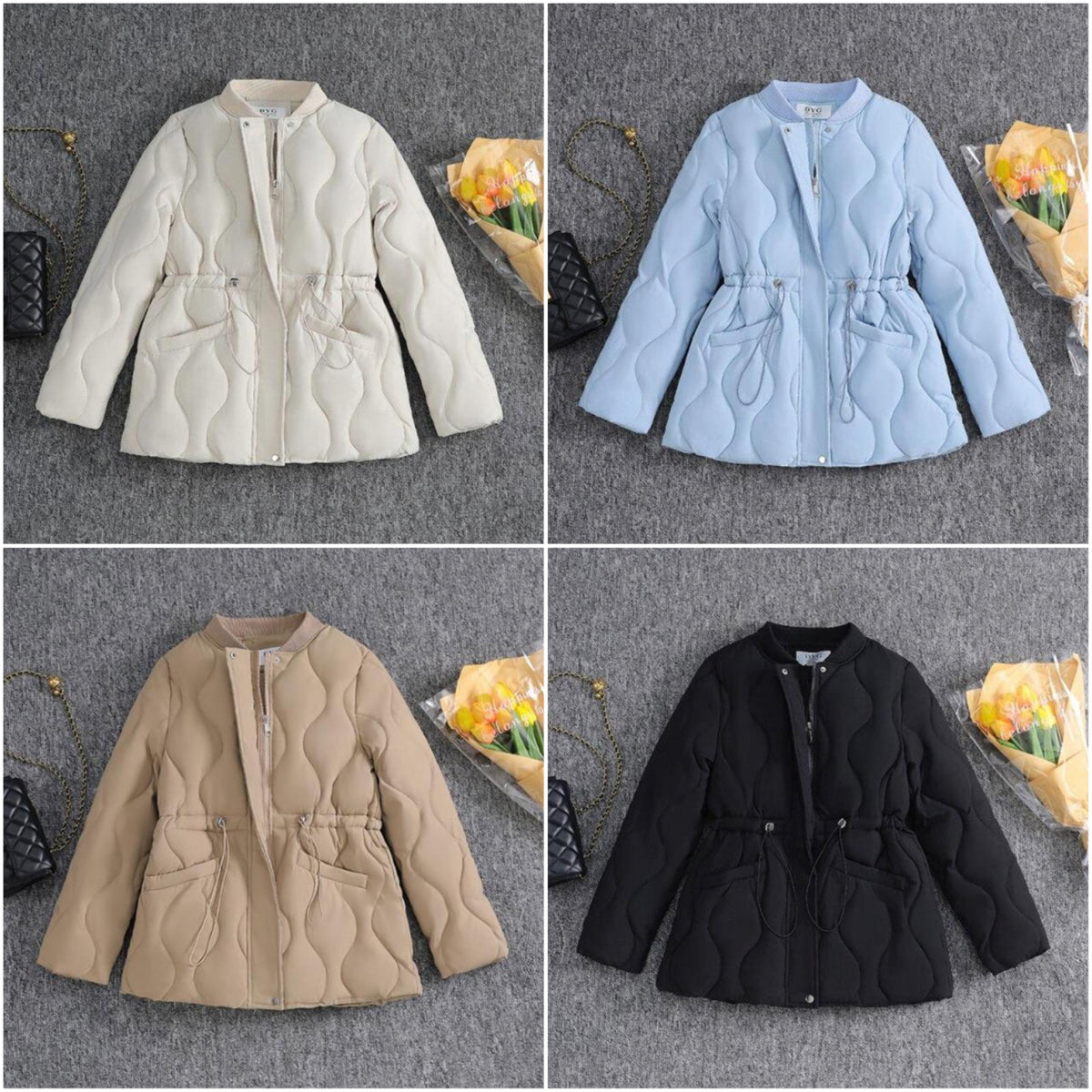 Damenjacke Klassisch Gesteppt Baumwolle und Polyester-5
