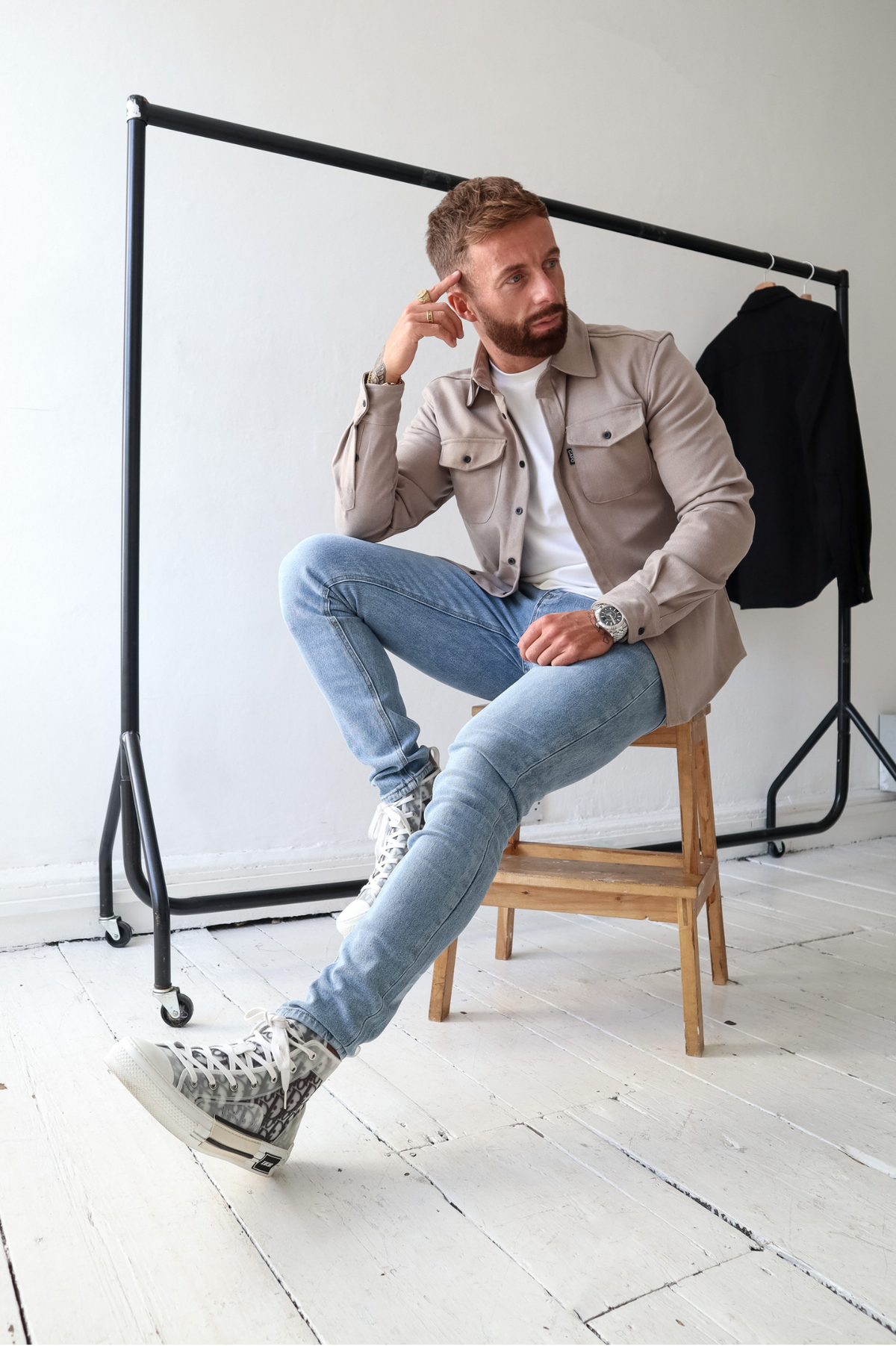 Herrenhemd, lange Ärmel, figurbetontes Polyester, Elasthan-5