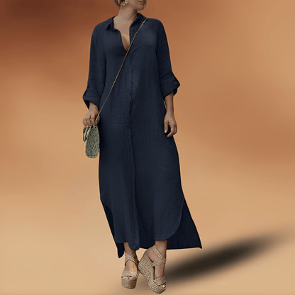 Damen-Kleid, leicht, Leinen, für Sommertage und Abendveranstaltungen-2