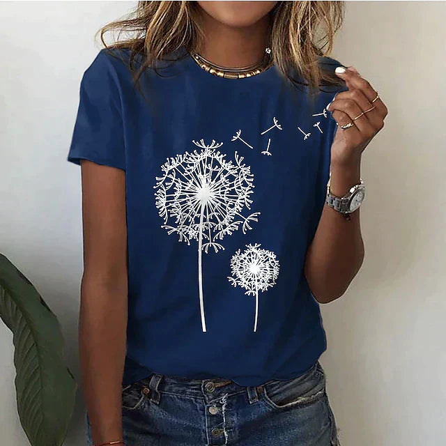 Damen-T-Shirt, runder Halsausschnitt, elegantes hochwertiges Material-5