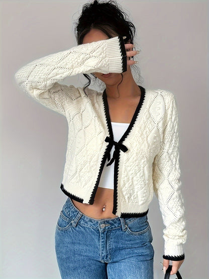 Damen V-Ausschnitt Pullover Weiche Baumwolle-4
