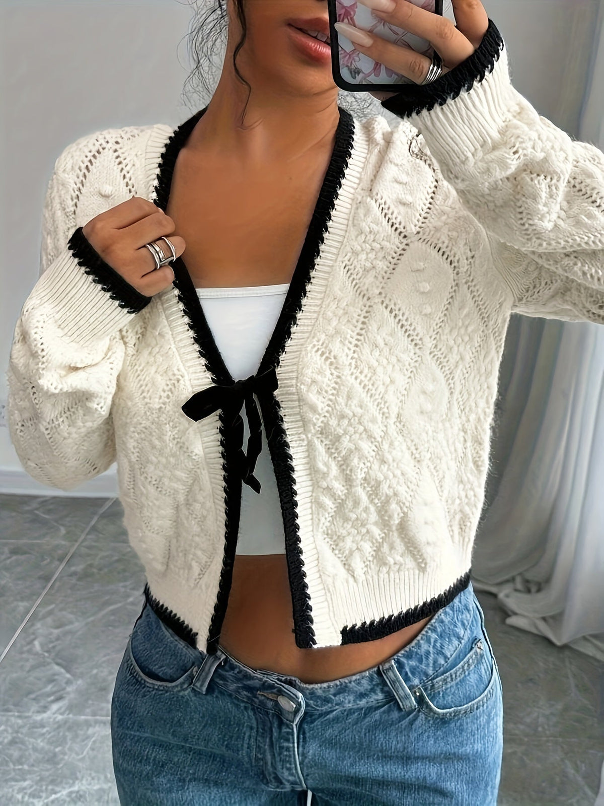 Damen V-Ausschnitt Pullover Weiche Baumwolle-2