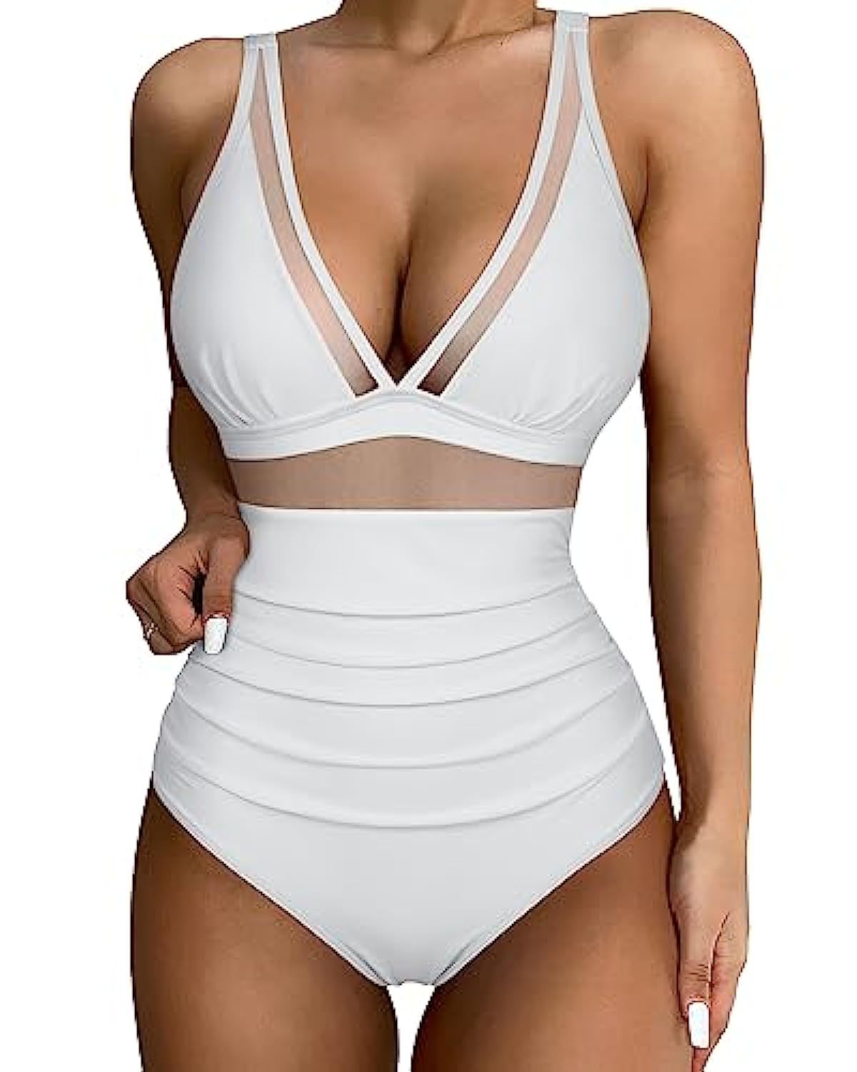 Variant image for Badeanzug Damen U-förmiger Ausschnitt Bequemes Nylon Spandex-21