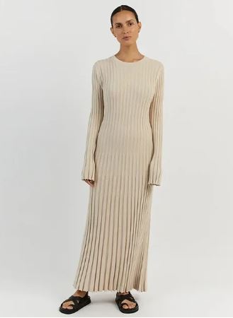 Variant image for Damen-Maxikleid, Geripptes Design, Weicher Elastischer Mix-15
