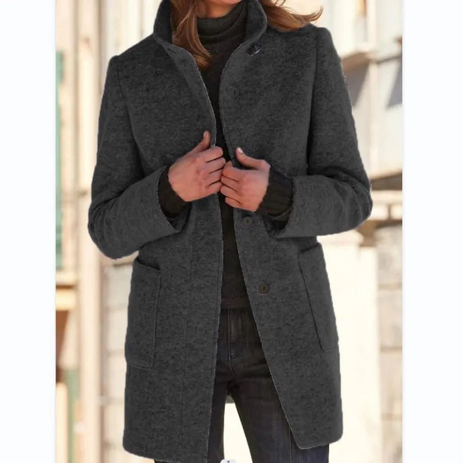 Elegante Damenjacke aus Wolle mit Knöpfen – Hochwertige Jacke für Damen, normale Passform, perfekt für Alltag und festliche Anlässe 13