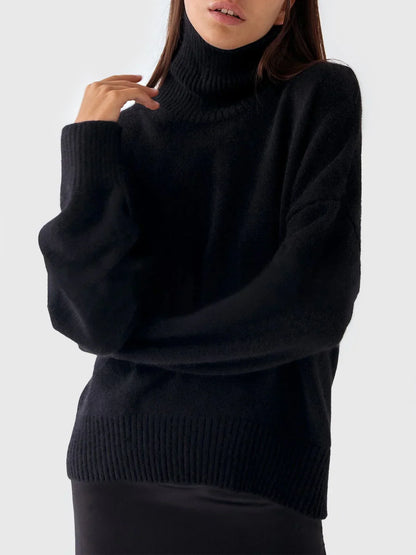 Damen-Rollkragenpullover, Oversized, weiche Acrylmischung-6