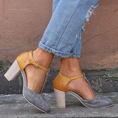 Damen-Plateau-Schuhe, hohe Absätze, synthetisches Leder-6