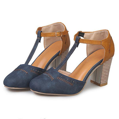 Damen-Plateau-Schuhe, hohe Absätze, synthetisches Leder-4