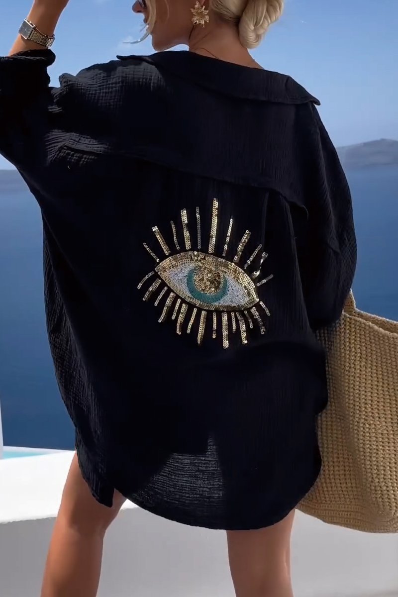 Weiße Damenbluse, leicht und luftig, Strandstil, atmungsaktiver Stoff 5