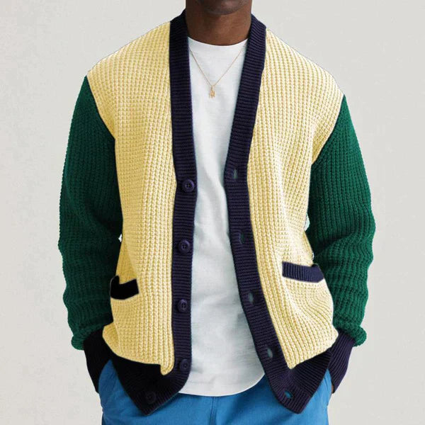 Herren Gestrickt Jacke V-Ausschnitt Weiche Acrylmischung-2