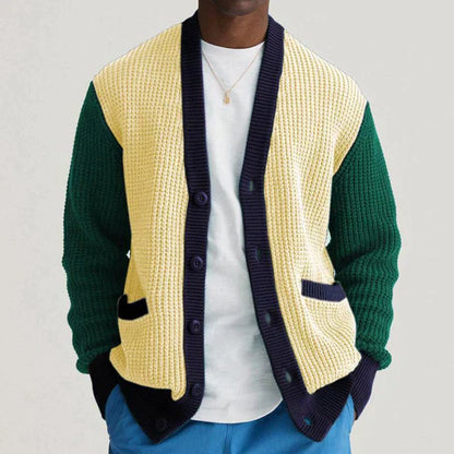 Herren Gestrickt Jacke V-Ausschnitt Weiche Acrylmischung-2