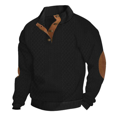 Herren-Pullover, langärmelig, Jacquard, gestrickt, Stehkragen 7