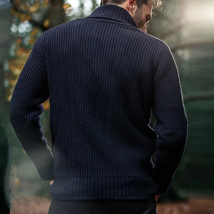 Langärmeliger klassischer Herrenpullover aus 100 % Baumwolle-2