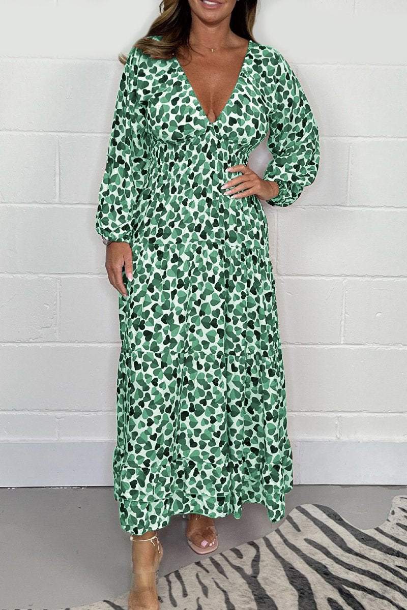 Variant image for Damen-Midi-Kleid, geraffte Baumwolle, elegant langarm-25