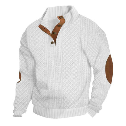 Herren-Pullover, langärmelig, Jacquard, gestrickt, Stehkragen 4