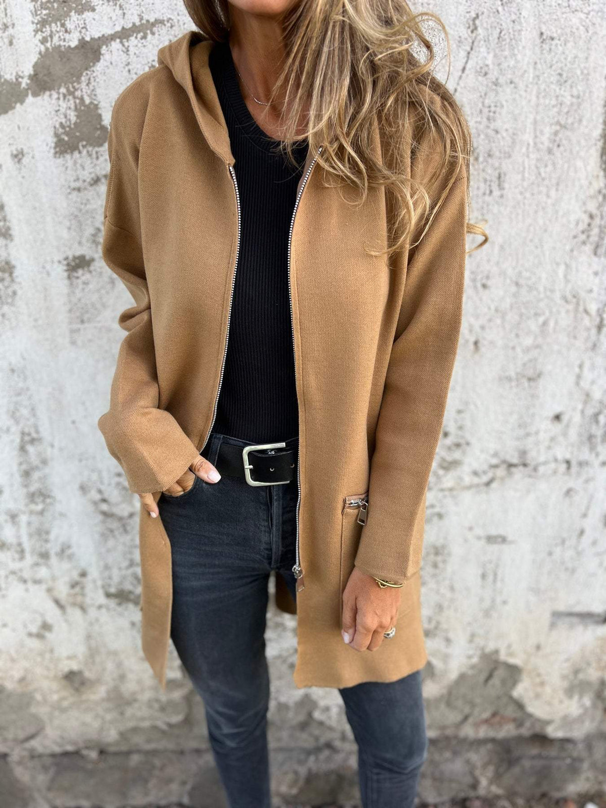 Damenjacke aus Polyester mit Rundhalsausschnitt und Reißverschluss – lässige Jacke für Damen, vielseitig und elegant 15