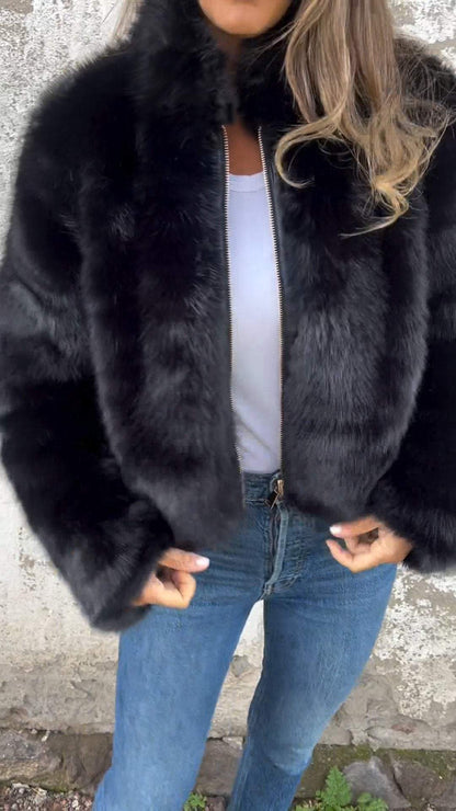 Variant image for Damen-Kunstfelljacke, trendig, warm, elegant-7