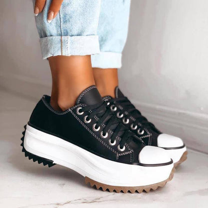 Damen-Plateau-Sneaker, synthetisches Material, bequemes Design 8