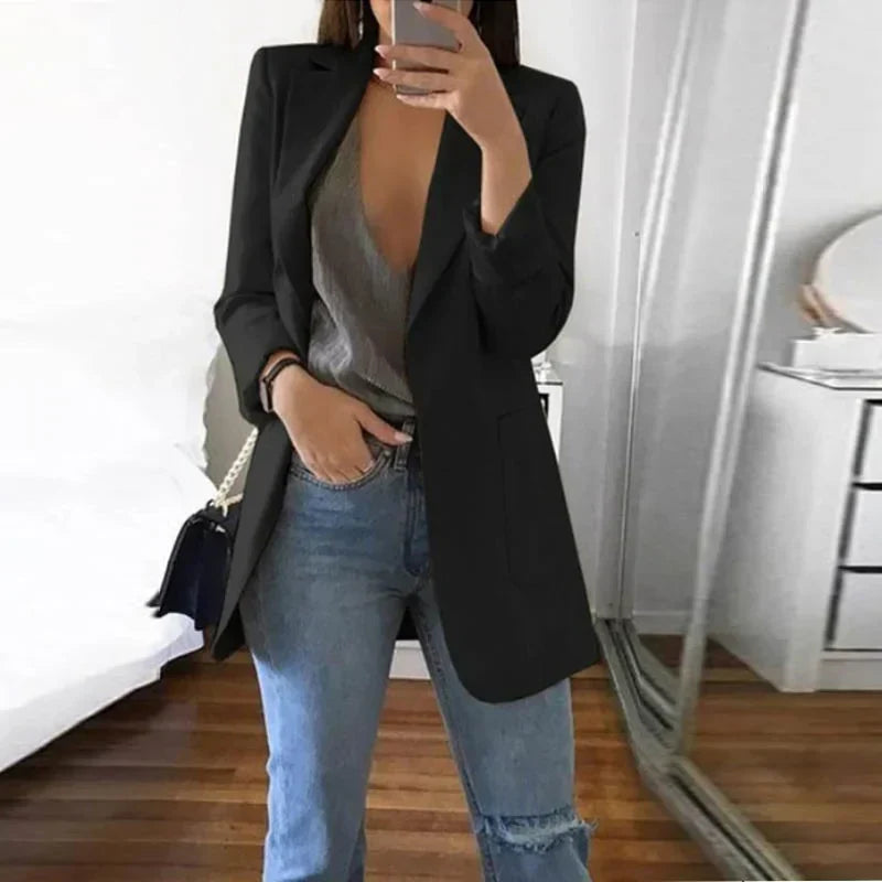 Damen Blazer Modernes Design Wollmix Elegant und Zeitlos-6