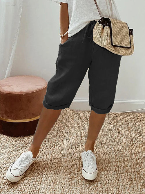 Damen-Baumwollshorts, bequem, vielseitig, lässig-1