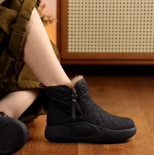 Damen-Stiefel, Plüsch-Design, rutschfeste Sohle, komfortabel und elegant-1