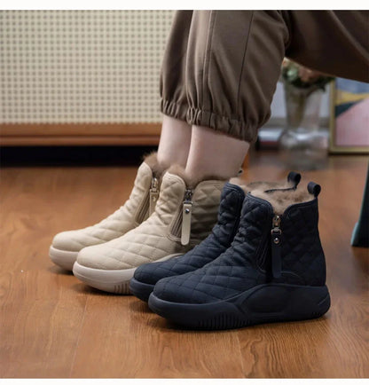 Damen-Stiefel, Plüsch-Design, rutschfeste Sohle, komfortabel und elegant-2