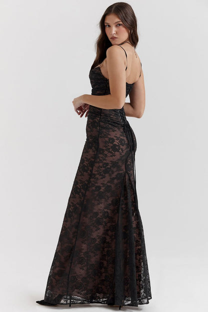 Damen-Kleid Bodycon Schnürung Polyester und Elasthan-6