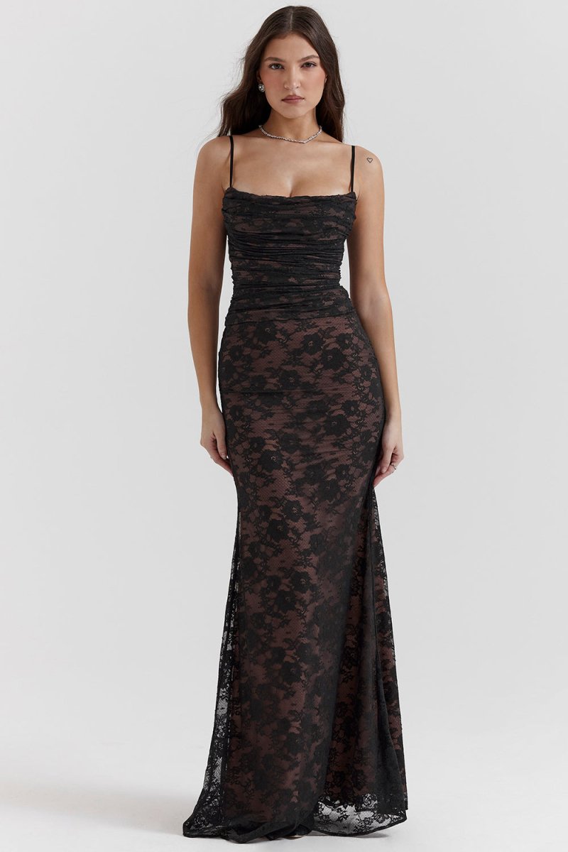 Damen-Kleid Bodycon Schnürung Polyester und Elasthan-5