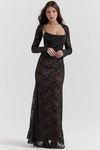 Damen-Kleid Bodycon Schnürung Polyester und Elasthan-3