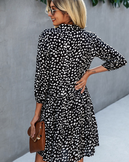 Damen-Kleid Casual mit Knopfverschluss aus weichem Stoff 2