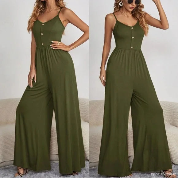 Damen-Jumpsuit aus bequemer Baumwolle mit verstellbarer Taille und Taschen – perfekt für entspannte Tage 10