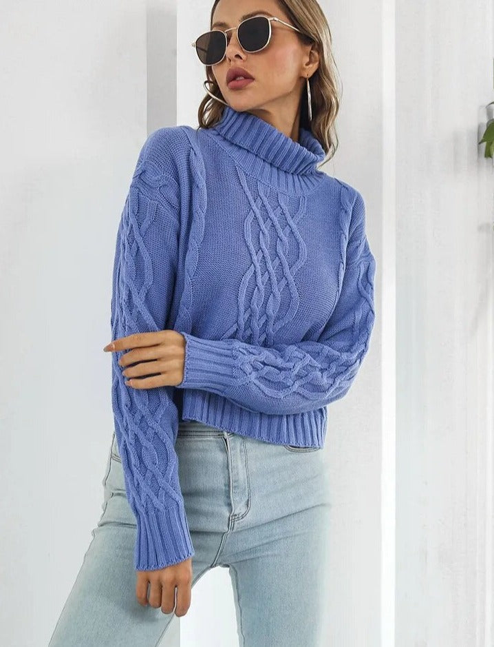 Damen-Strickpullover, Rollkragen, weiches Acryl-6